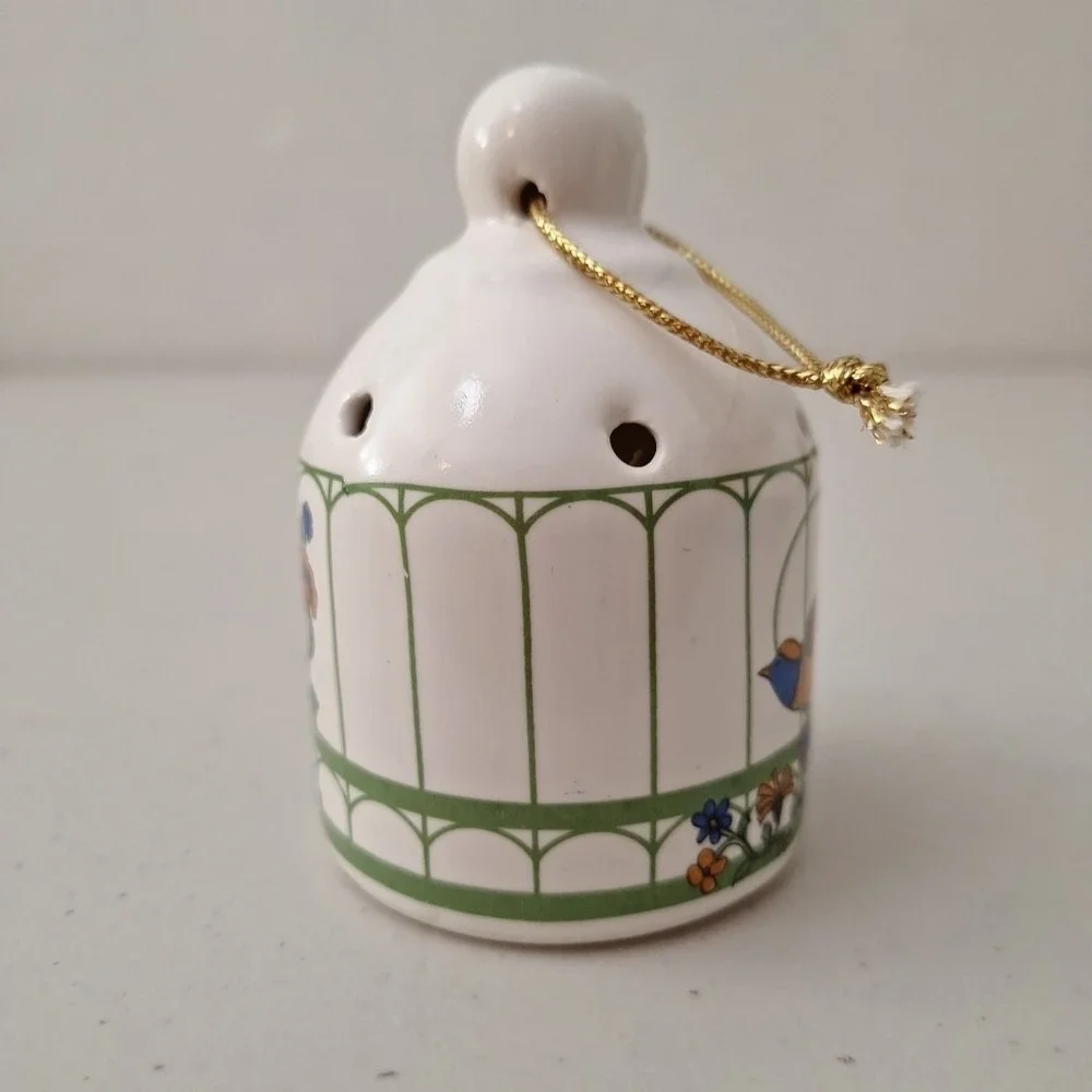 Vintage Taiwan Pomanders Bird Cage Sachet Potpourri Holder Ornament Ceramic